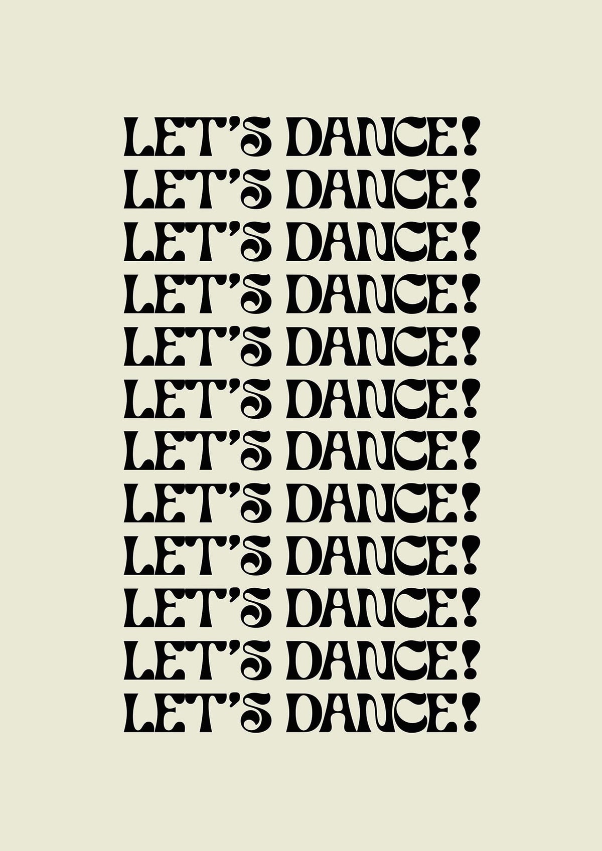 Lets Dance Black On White" Printed Poster - detail