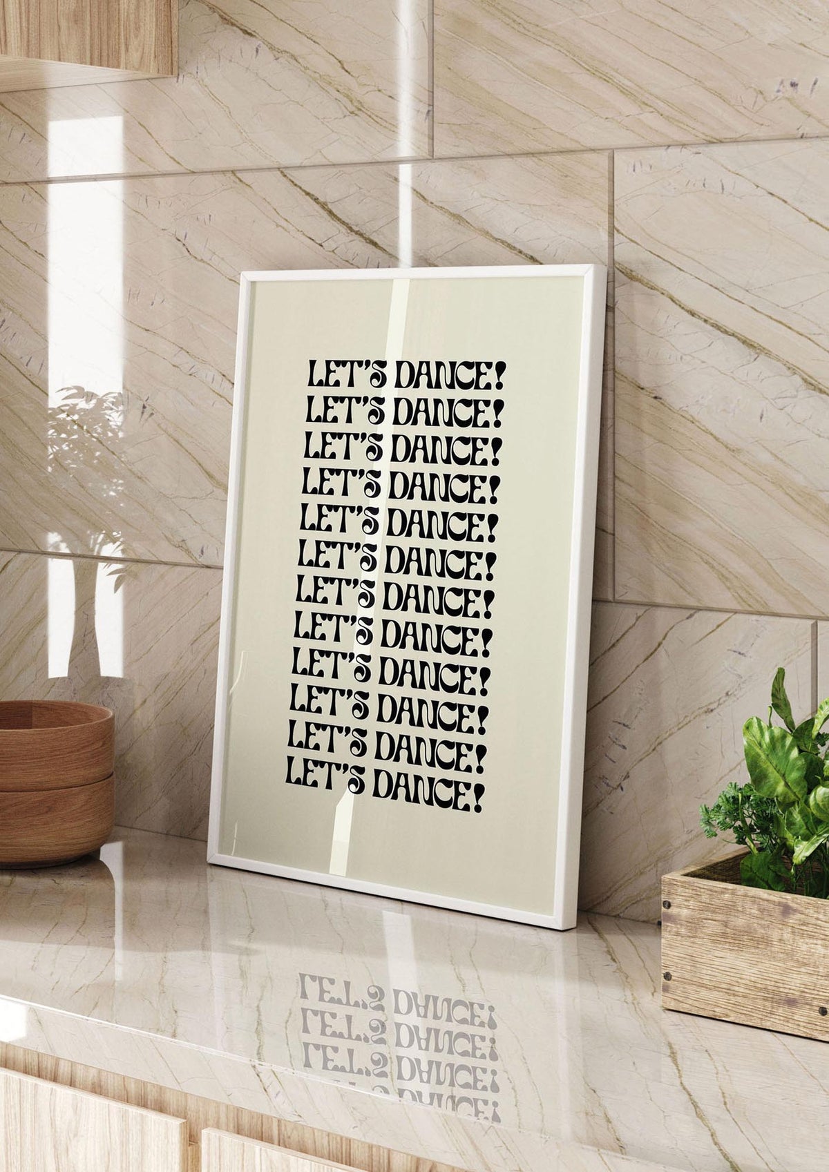 Lets Dance Black On White" Printed Poster - kitchen 2