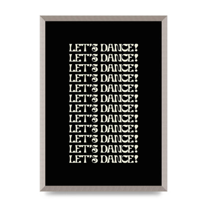 Lets Dance White On Black" Wall Art - A2 framed