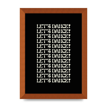 Lets Dance White On Black" Wall Art - A4 framed