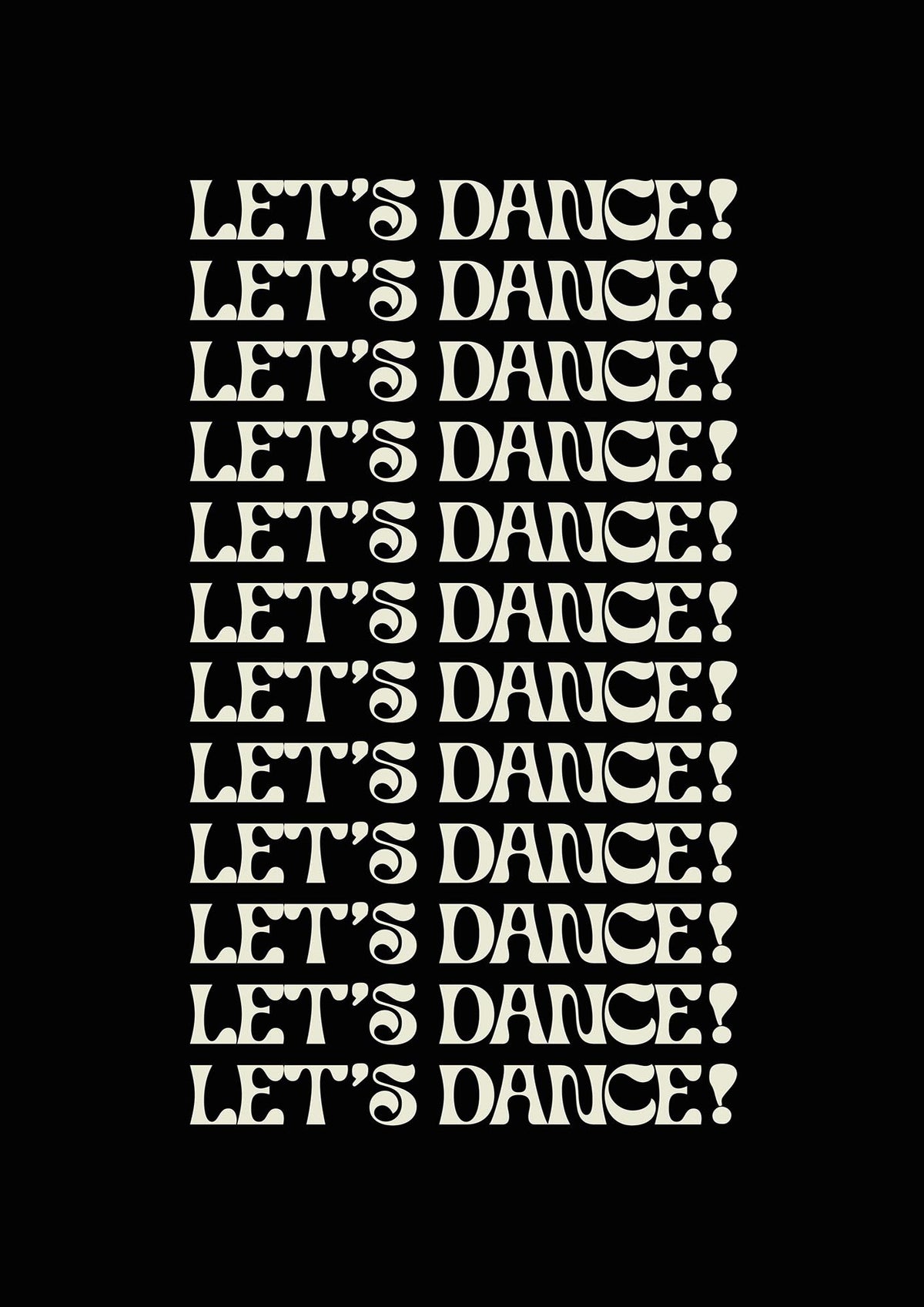 Lets Dance White On Black" Wall Art - detail
