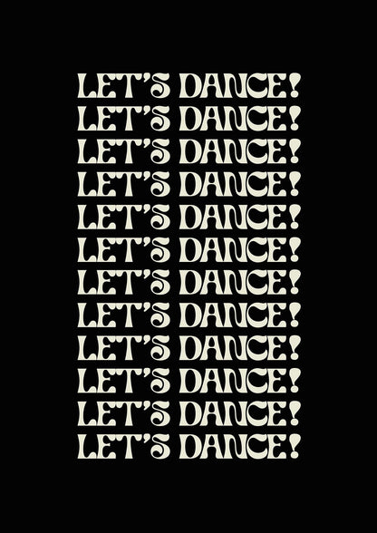 Lets Dance White On Black" Wall Art - detail