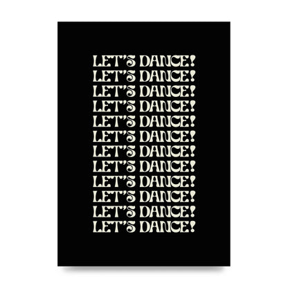 Lets Dance White On Black" Wall Art - unframed print