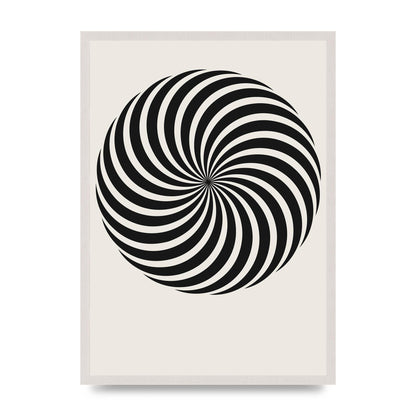 Swirl White Black Art For The Home - A2 framed