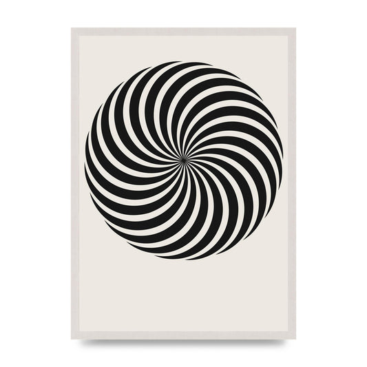 Swirl White Black Art For The Home - A2 framed