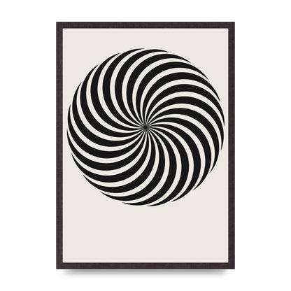 Swirl White Black Art For The Home - A2 framed