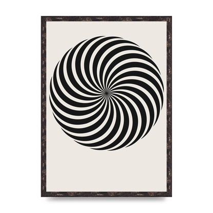 Swirl White Black Art For The Home - A2 framed