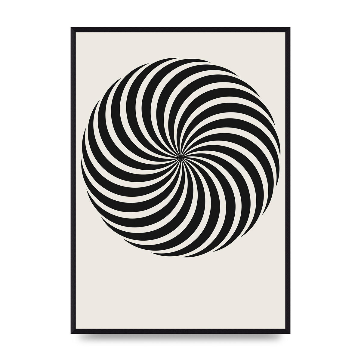 Swirl White Black Art For The Home - A2 framed