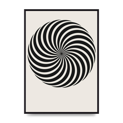 Swirl White Black Art For The Home - A2 framed