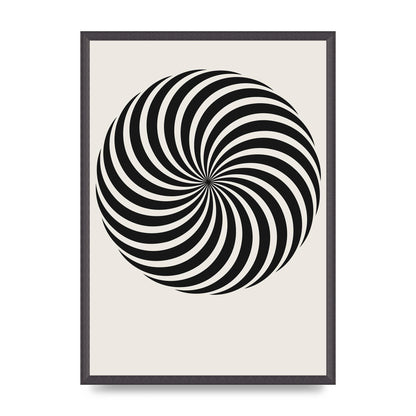 Swirl White Black Art For The Home - A2 framed