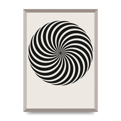 Swirl White Black Art For The Home - A2 framed