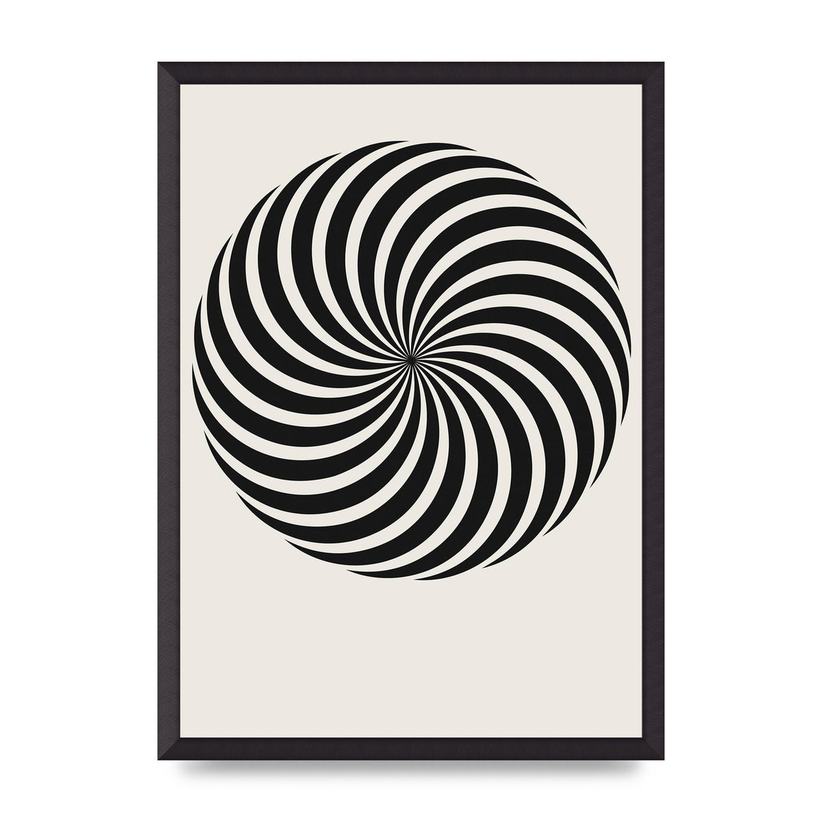Swirl White Black Art For The Home - A2 framed