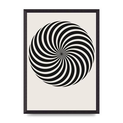 Swirl White Black Art For The Home - A2 framed