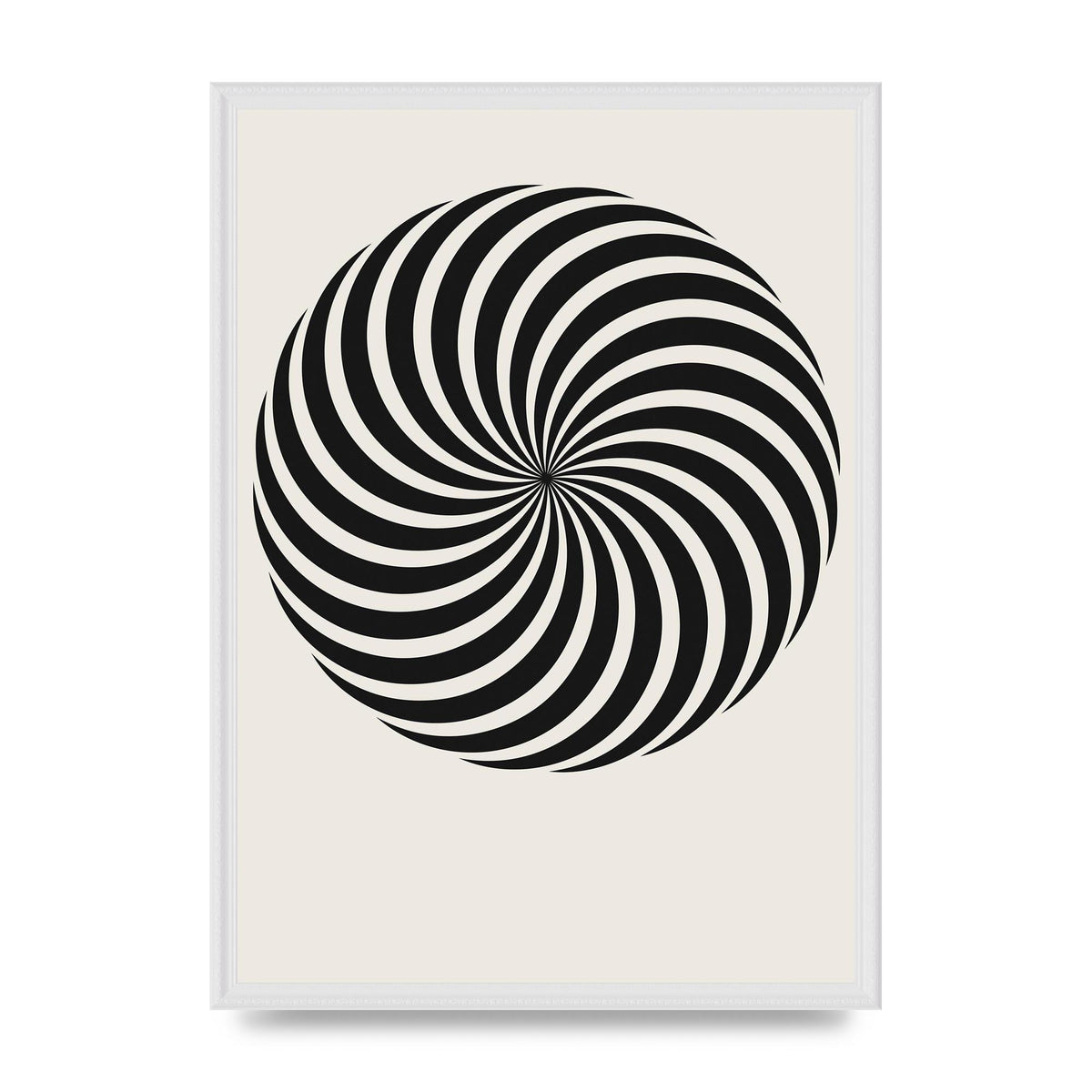 Swirl White Black Art For The Home - A2 framed