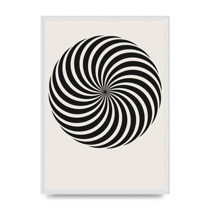 Swirl White Black Art For The Home - A2 framed
