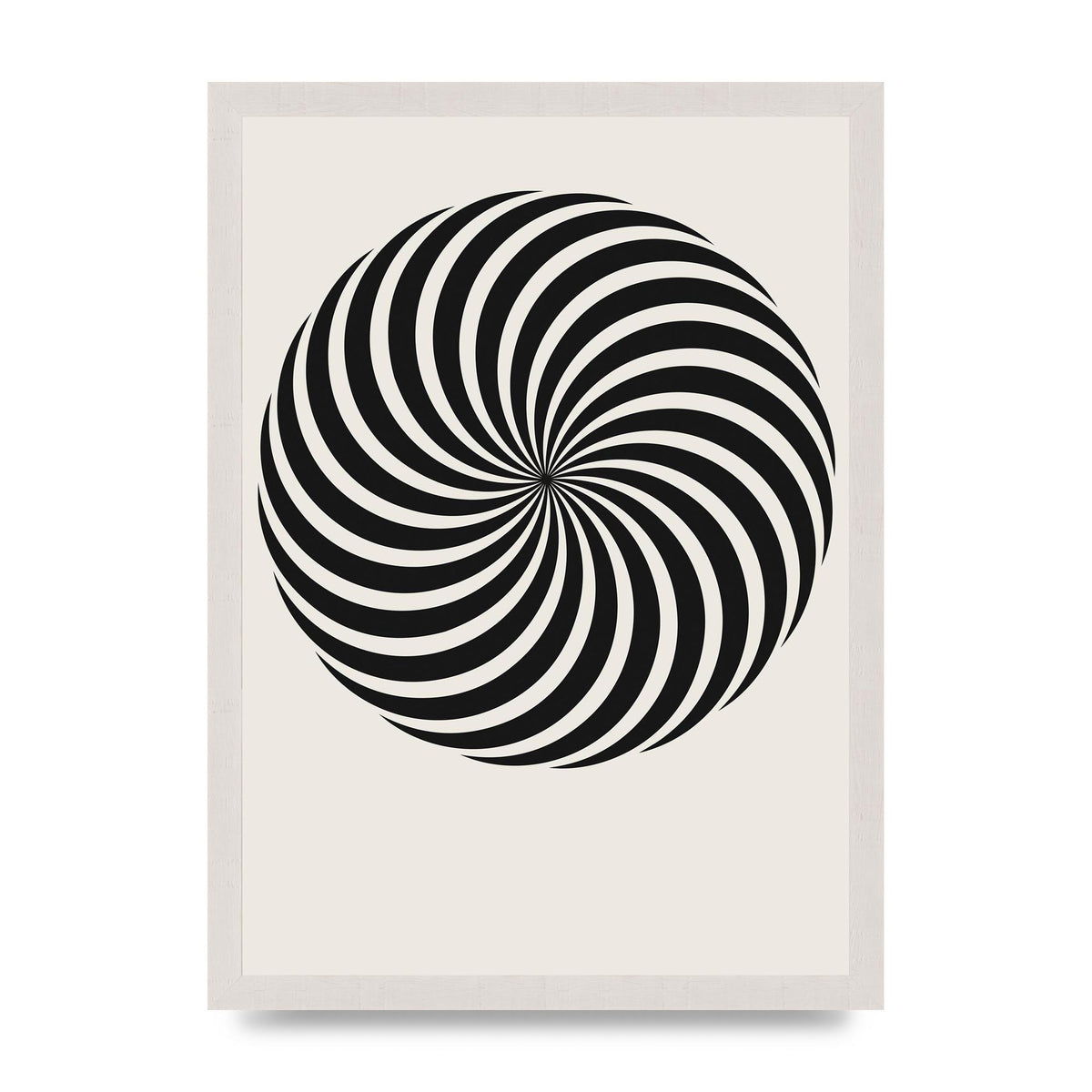 Swirl White Black Art For The Home - A3 framed