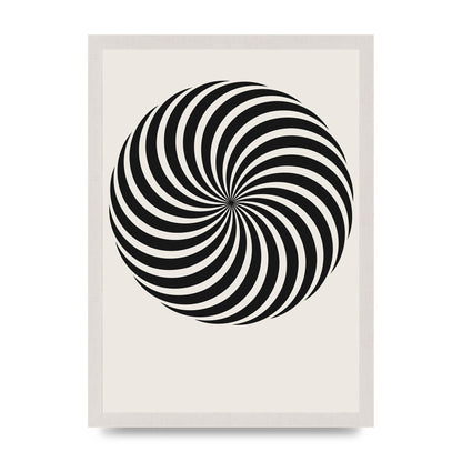 Swirl White Black Art For The Home - A3 framed