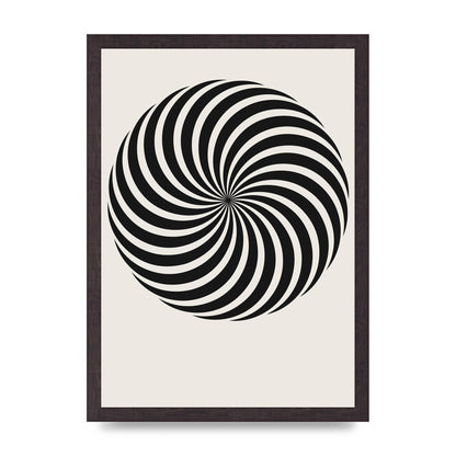 Swirl White Black Art For The Home - A3 framed