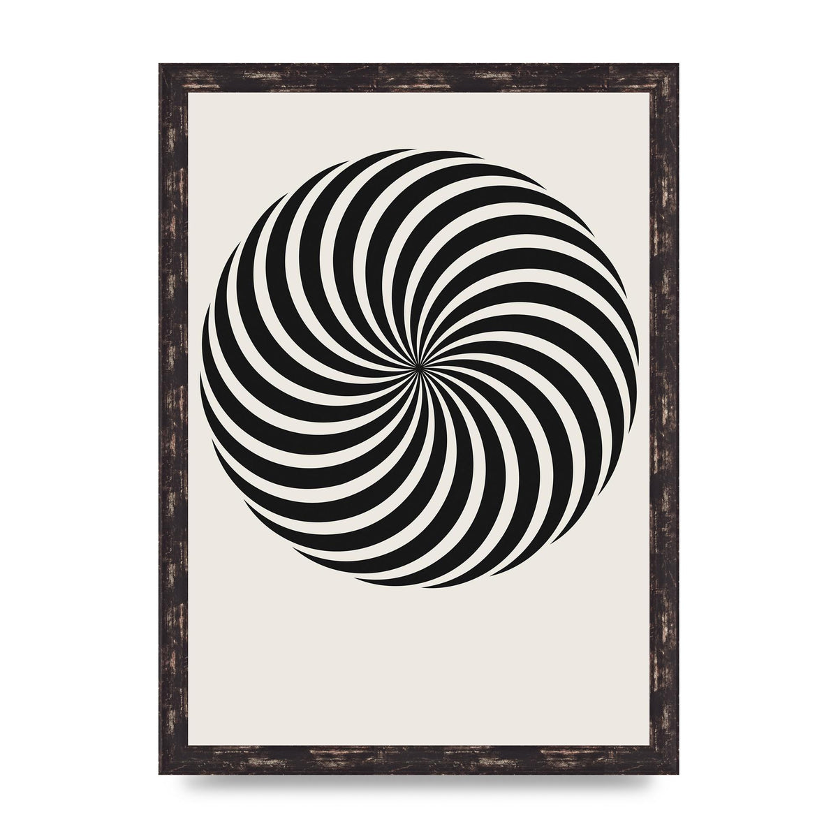 Swirl White Black Art For The Home - A3 framed