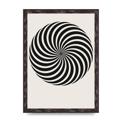 Swirl White Black Art For The Home - A3 framed