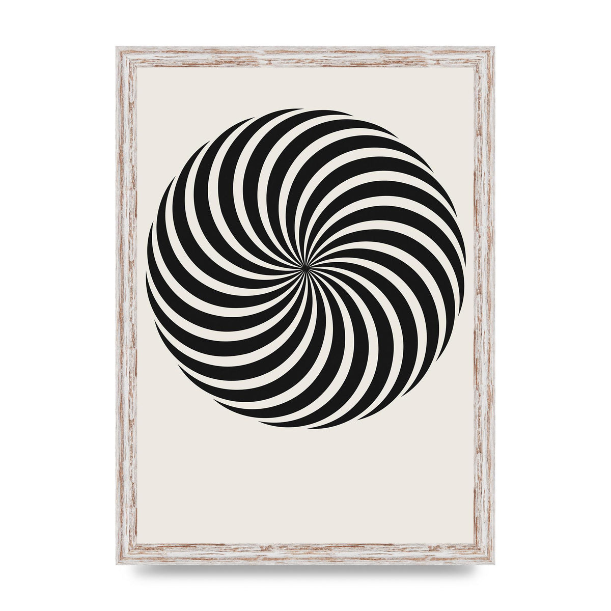 Swirl White Black Art For The Home - A3 framed