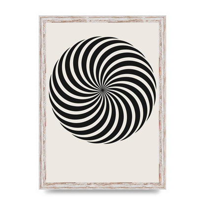 Swirl White Black Art For The Home - A3 framed