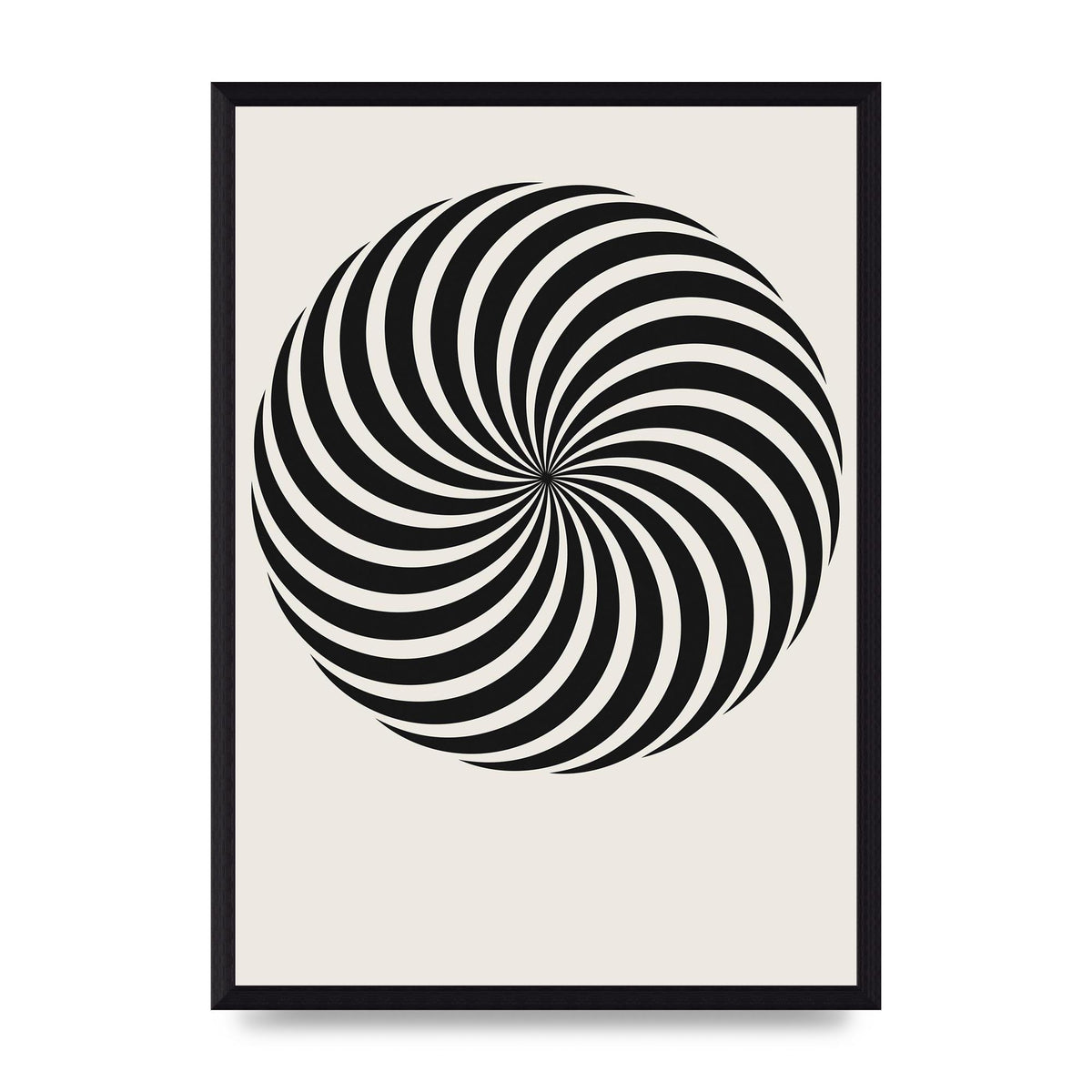 Swirl White Black Art For The Home - A3 framed