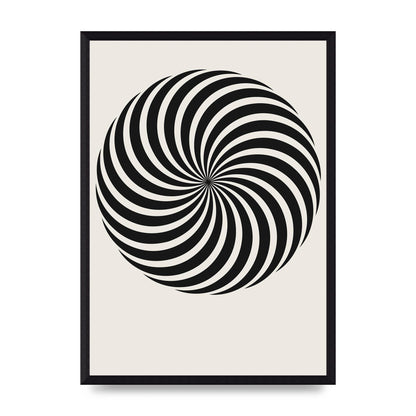 Swirl White Black Art For The Home - A3 framed