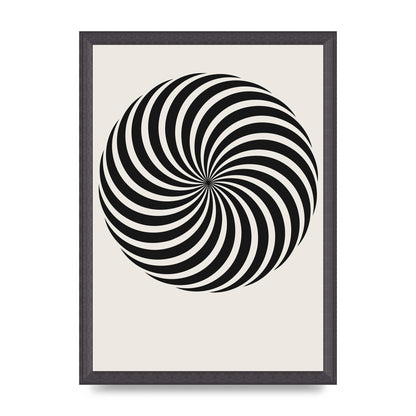 Swirl White Black Art For The Home - A3 framed