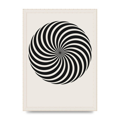 Swirl White Black Art For The Home - A3 framed