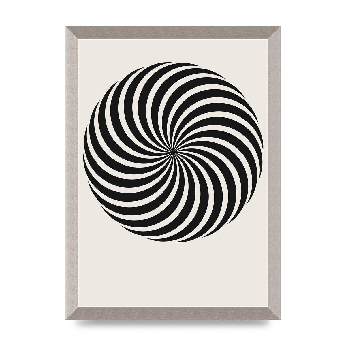 Swirl White Black Art For The Home - A3 framed