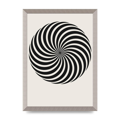 Swirl White Black Art For The Home - A3 framed