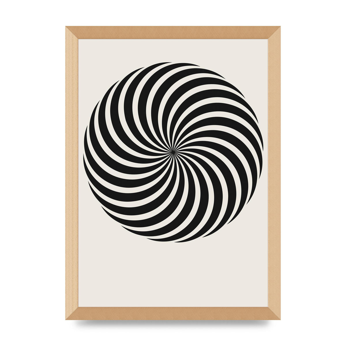 Swirl White Black Art For The Home - A3 framed