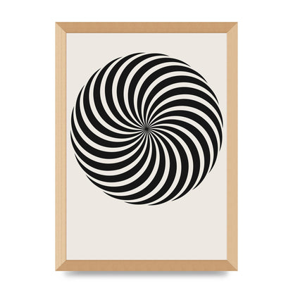Swirl White Black Art For The Home - A3 framed