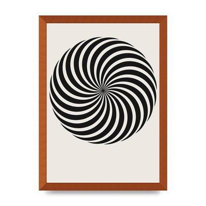 Swirl White Black Art For The Home - A3 framed
