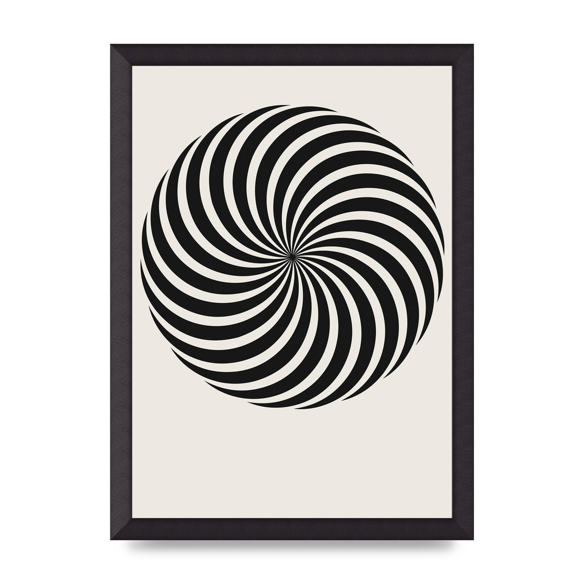 Swirl White Black Art For The Home - A3 framed