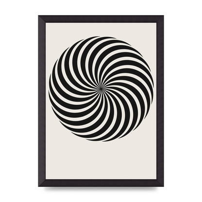 Swirl White Black Art For The Home - A3 framed