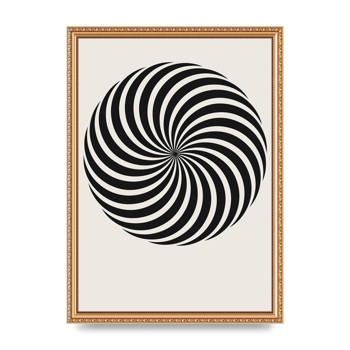 Swirl White Black Art For The Home - A3 framed