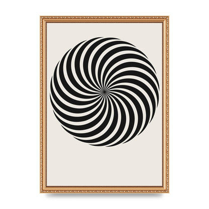 Swirl White Black Art For The Home - A3 framed