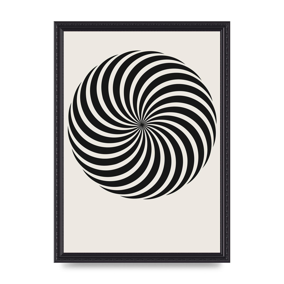 Swirl White Black Art For The Home - A3 framed