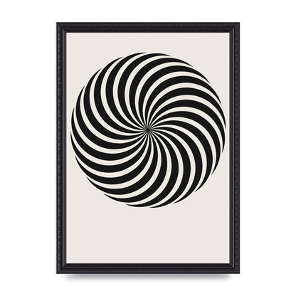 Swirl White Black Art For The Home - A3 framed