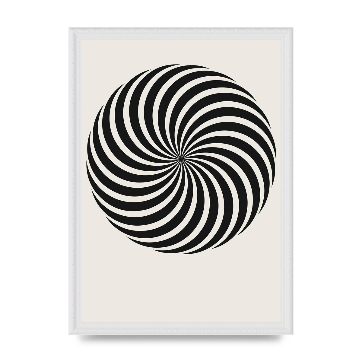 Swirl White Black Art For The Home - A3 framed