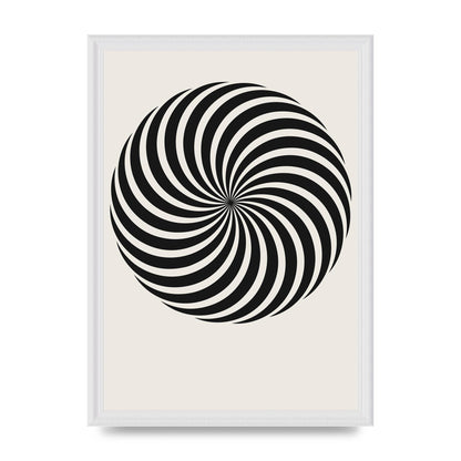 Swirl White Black Art For The Home - A3 framed