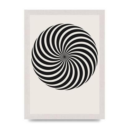 Swirl White Black Art For The Home - A4 framed