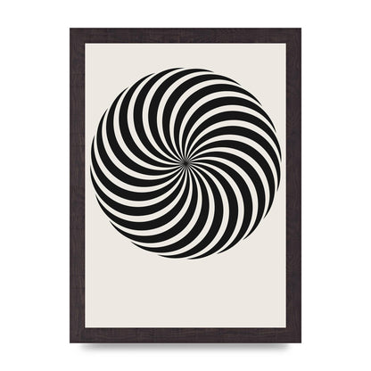 Swirl White Black Art For The Home - A4 framed