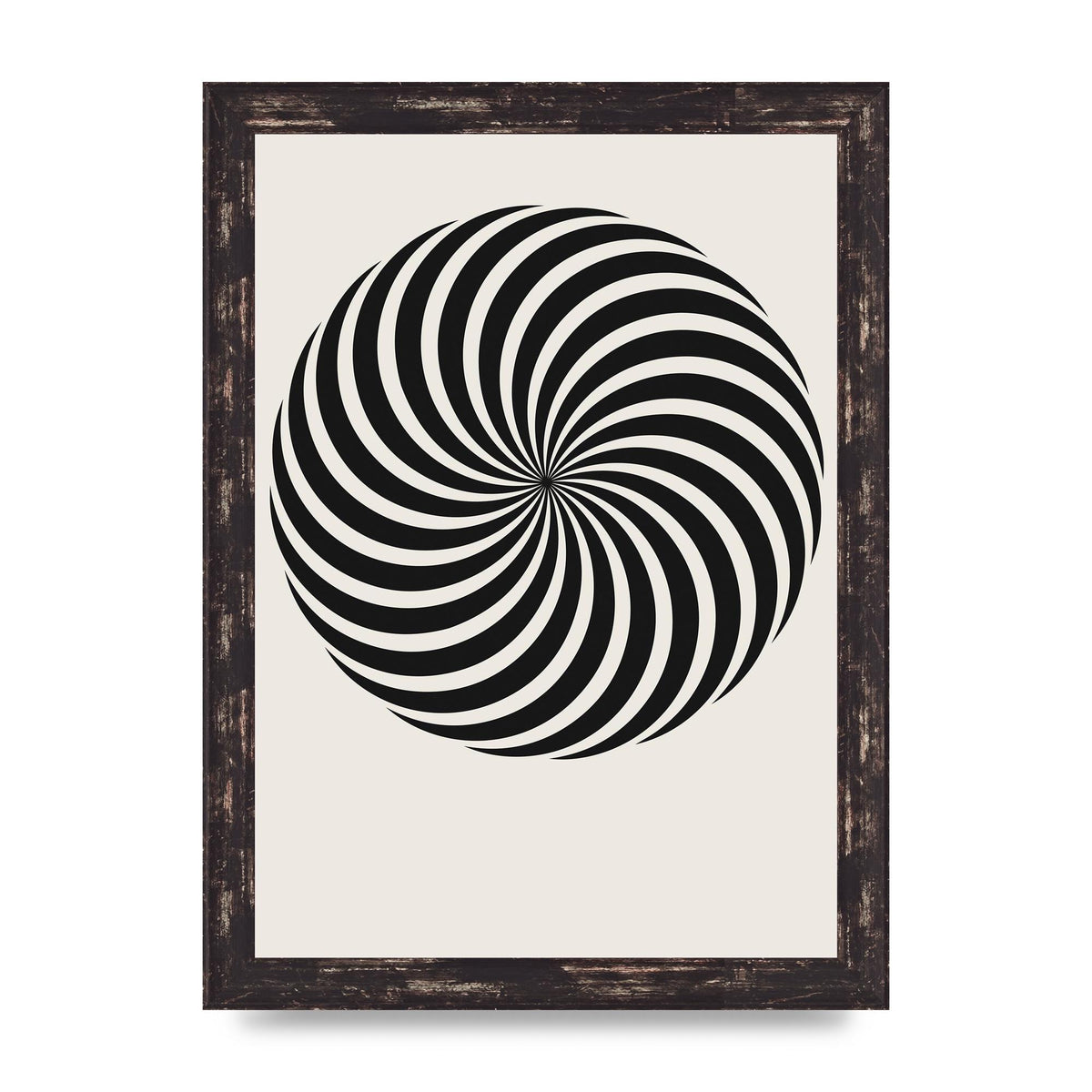 Swirl White Black Art For The Home - A4 framed