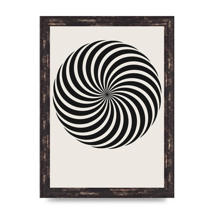 Swirl White Black Art For The Home - A4 framed