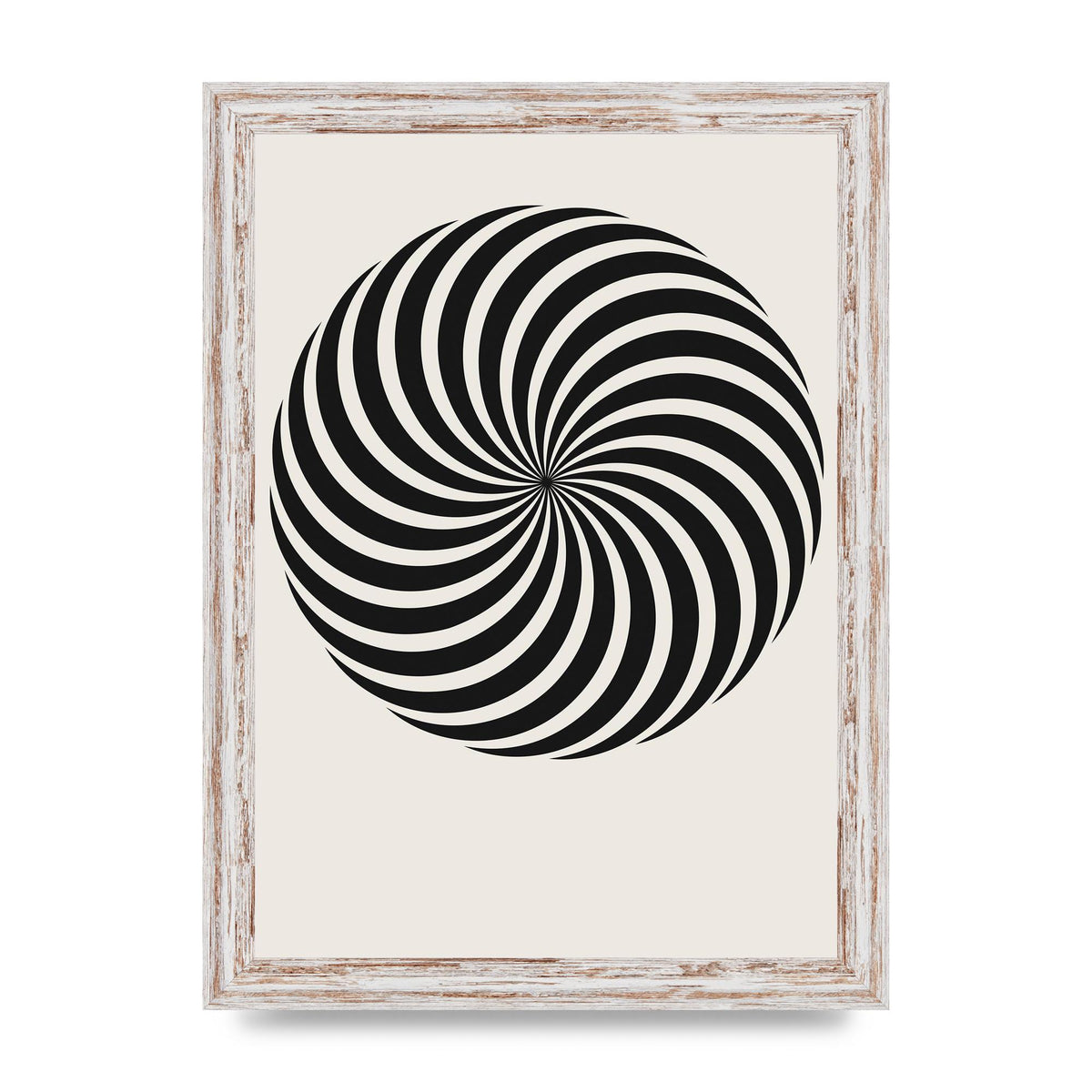 Swirl White Black Art For The Home - A4 framed