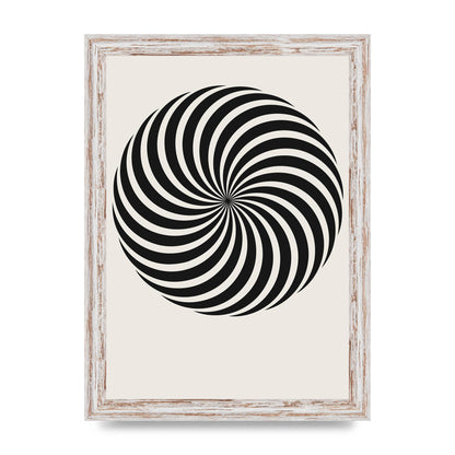 Swirl White Black Art For The Home - A4 framed