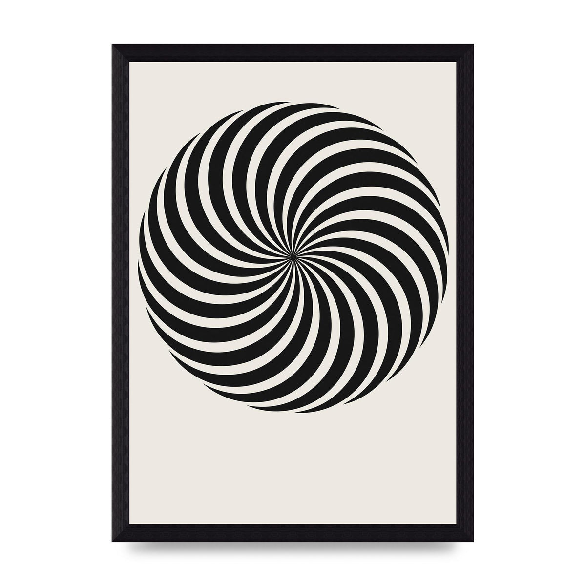 Swirl White Black Art For The Home - A4 framed
